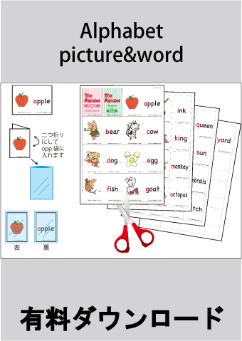 ♪★有料ダウンロードアイテム　フォニックスアルファベットカード　picture & word