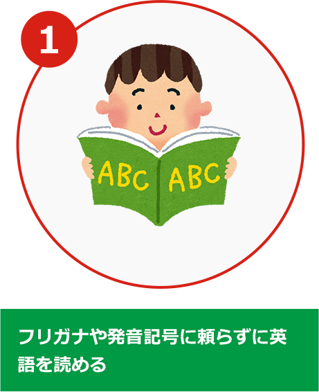 1. フリガナや発音記号に頼らずに英語を読める